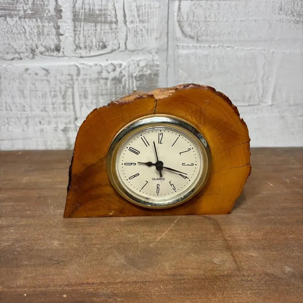 Live Edge Wood Mantel Clock